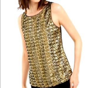 INC WOMENS SEQUINED SLEEVELESS TANK TOP
